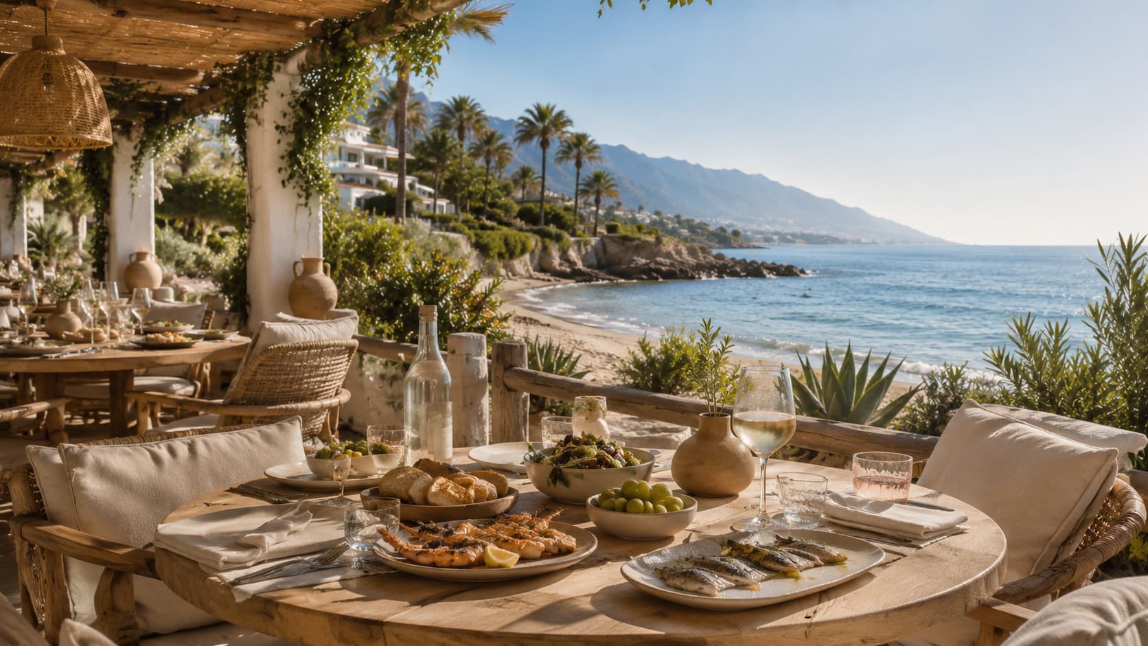 Costa del Sol terrace prepared for an international property consultation